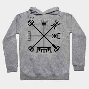 Vegvísir (black symbol) Hoodie